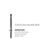 Weiland Compatible Milling Burs: Carbon Coated